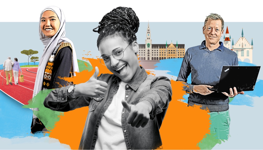 Gruppenportrait der Botschafter*innen der Münchner FreiwilligenMesse 2022